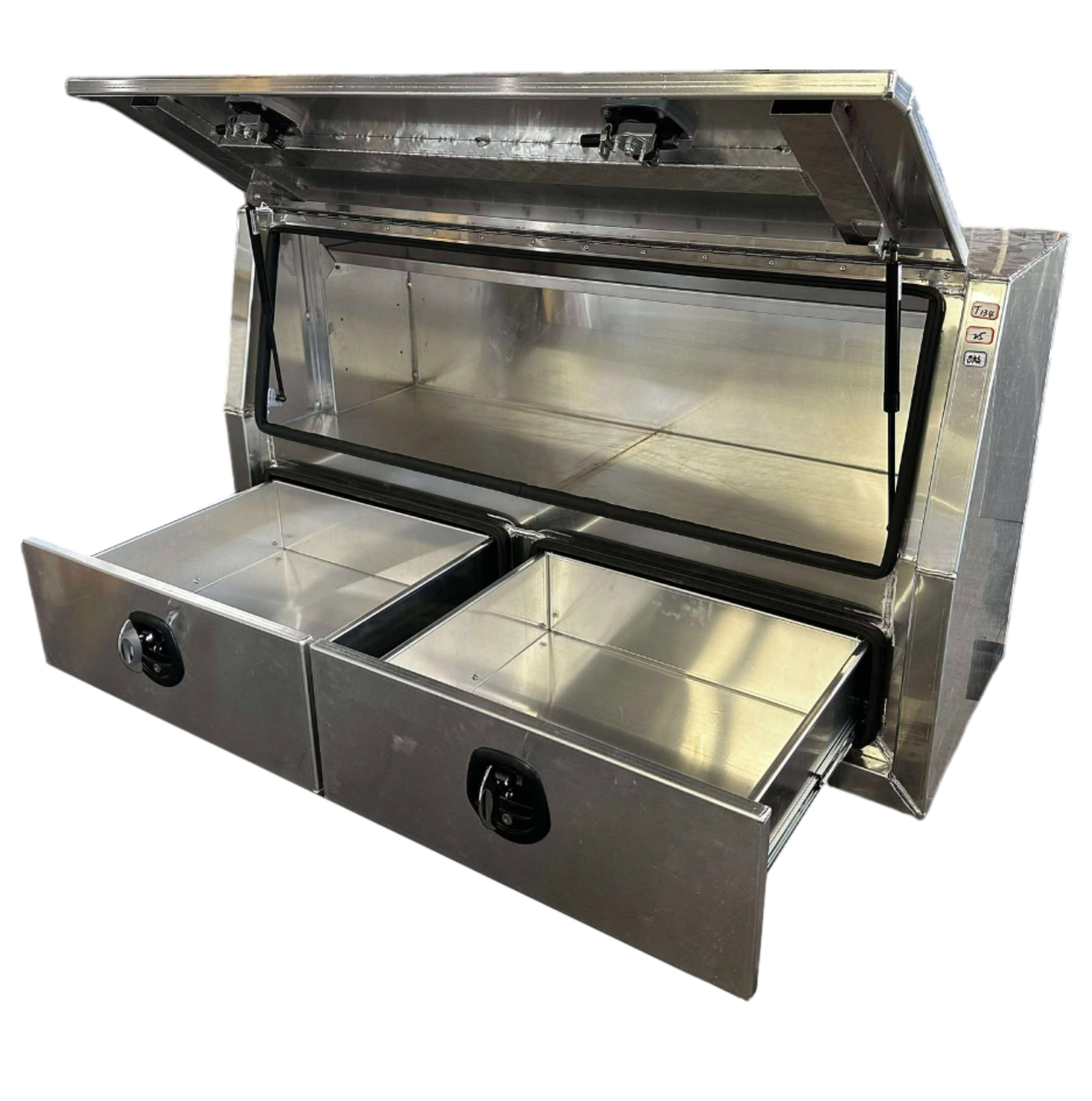 Dual drawer toolbox opened