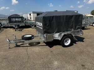 8x5 Single Axle with Cover Side View