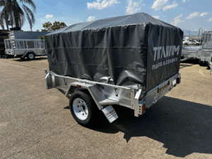 8x5 Single Axle with Cover Side Rear View